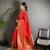 coral red soft lichi silk blend multicolour minakari zari weaving patola saree