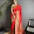 red soft lichi silk blend multicolour minakari zari weaving patola saree
