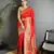 red soft lichi silk blend multicolour minakari zari weaving patola saree