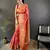 orange soft lichi silk blend rangcut jacquard zari weaving banrasi saree