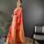 orange soft lichi silk blend rangcut jacquard zari weaving banrasi saree