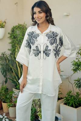 Off white and black emboridered co ord set 5