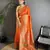 orange soft lichi silk blend multicolour minakari zari weaving patola saree