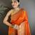 orange soft lichi silk blend multicolour minakari zari weaving patola saree
