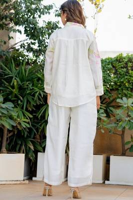 Off white multi colour emboridered co ord set 4