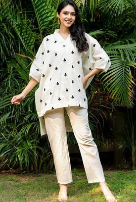 Off white and black emboridered co ord set 1