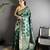 green soft banarasi silk blend jacquard zari weaving banarasi silk blend saree