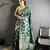green soft banarasi silk blend jacquard zari weaving banarasi silk blend saree