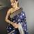 navy blue soft banarasi silk blend jacquard zari weaving banarasi silk blend saree