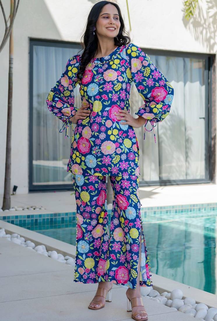 Multi colore floral printed co ord set