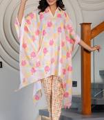 White floral printed muslin co ord set