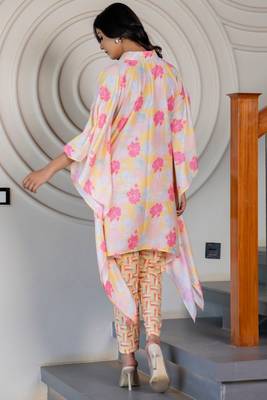 White floral printed muslin co ord set 4
