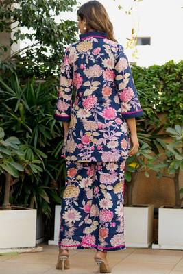Blue floral printed co ord set 4