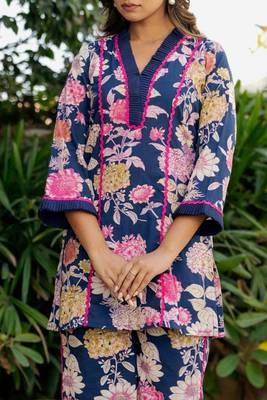 Blue floral printed co ord set 5