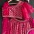 Pink printed organza lehenga set