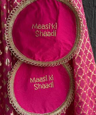 Pink printed organza lehenga set 3