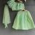 Green printed organza lehenga set