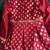Red printed net lehenga set