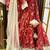 Red printed cotton silk lehenga set