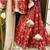 Red printed cotton silk lehenga set