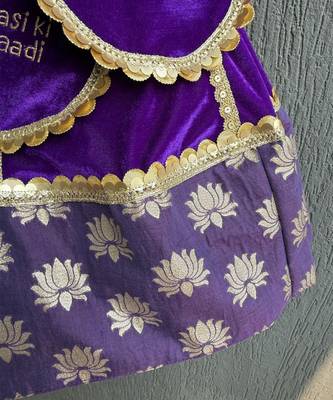 Purple embroidered velvet lehenga set 2