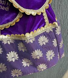 Purple embroidered velvet lehenga set