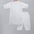 White printed cotton kurta pyjama