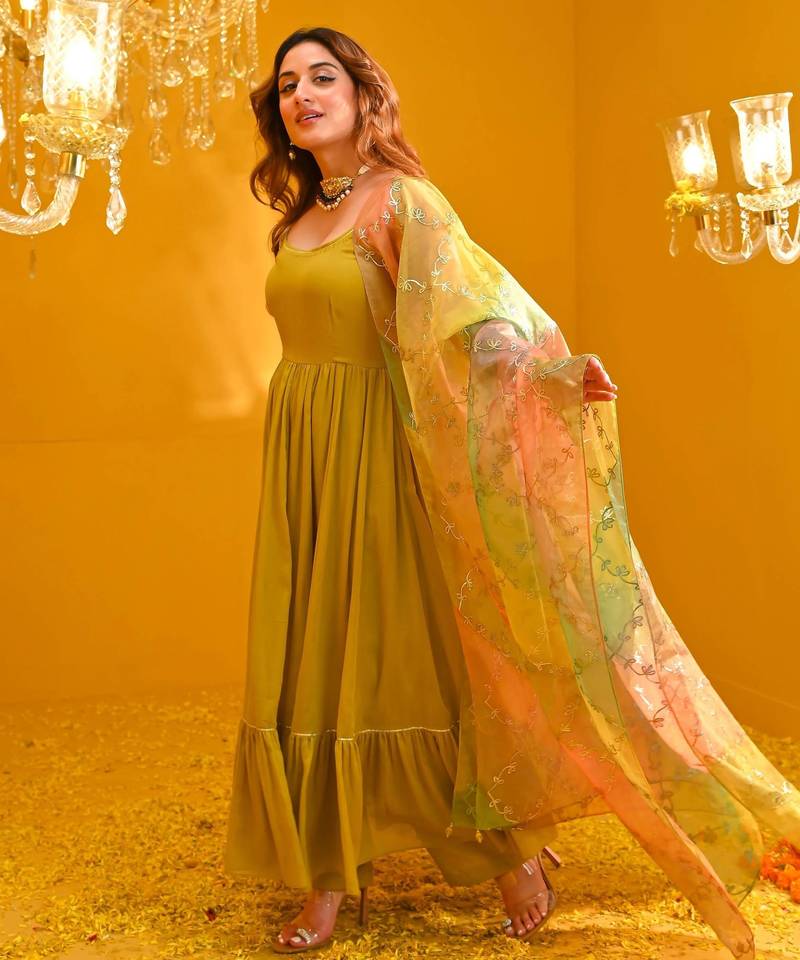 Green viscose rayon kurta-sets