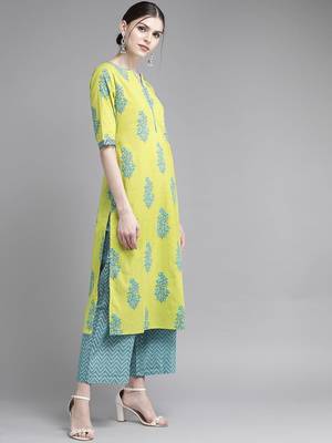 Green viscose rayon kurta-sets 3