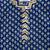 Blue printed cotton kurta pyjama