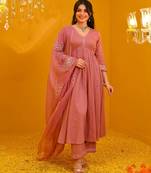 Pink viscose rayon kurta-sets