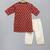 Red printed cotton kurta pyjama
