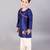 Blue embroidered cotton silk kurta pyjama