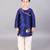 Blue embroidered cotton silk kurta pyjama