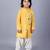 Yellow embroidered cotton silk kurta pyjama