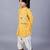 Yellow embroidered cotton silk kurta pyjama