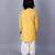 Yellow embroidered cotton silk kurta pyjama