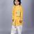 Yellow embroidered cotton silk kurta pyjama