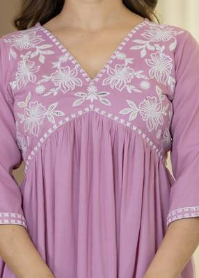 Pink viscose rayon kurta-sets 2