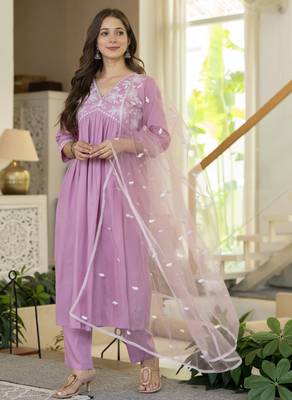 Pink viscose rayon kurta-sets 3