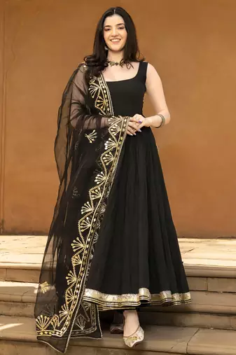 Black viscose rayon kurta-sets