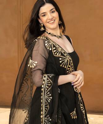 Black viscose rayon kurta-sets 3