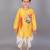 Yellow printed cotton silk kurta pyjama