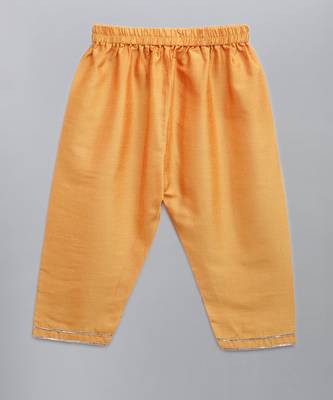 White embroidered cotton silk Boy's Kurta Pyjama 5