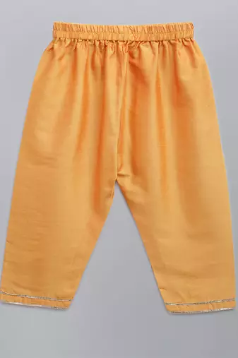 White embroidered cotton silk Boy's Kurta Pyjama