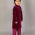 Purple embroidered velvet sherwani set