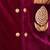Purple embroidered velvet sherwani set