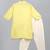 Yellow printed cotton silk kurta pyjama