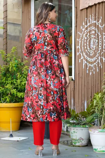 Multicolor viscose rayon kurta-sets