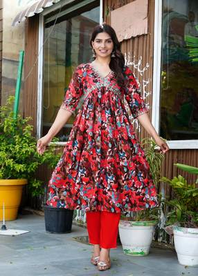 Multicolor viscose rayon kurta-sets 5